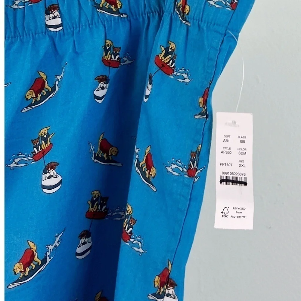 NWT J. Crew Men’s Printed Cotton Boxers Blue Dog Print
